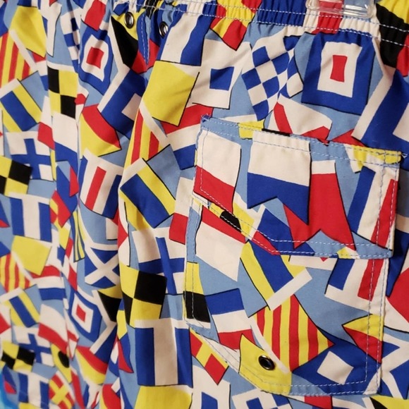 Charleston Threads Nautical Flags Swim Trunks XXL - Picture 4 of 7